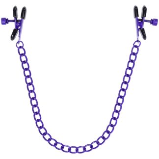 Doc Johnson Merci Chained Up Nipple Clamps - Purple