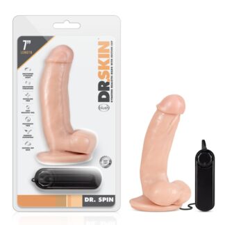 Dr. Skin - Dr. Spin - Gyrating Realistic Dildo - 7" - Vanilla