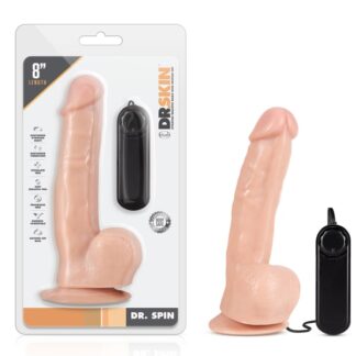 Dr. Skin - Dr. Spin - Gyrating Realistic Dildo - 8" - Vanilla