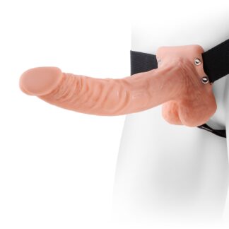 Fetish Fantasy Hollow Strap-on with Scrotum 9.1 inches - Nude
