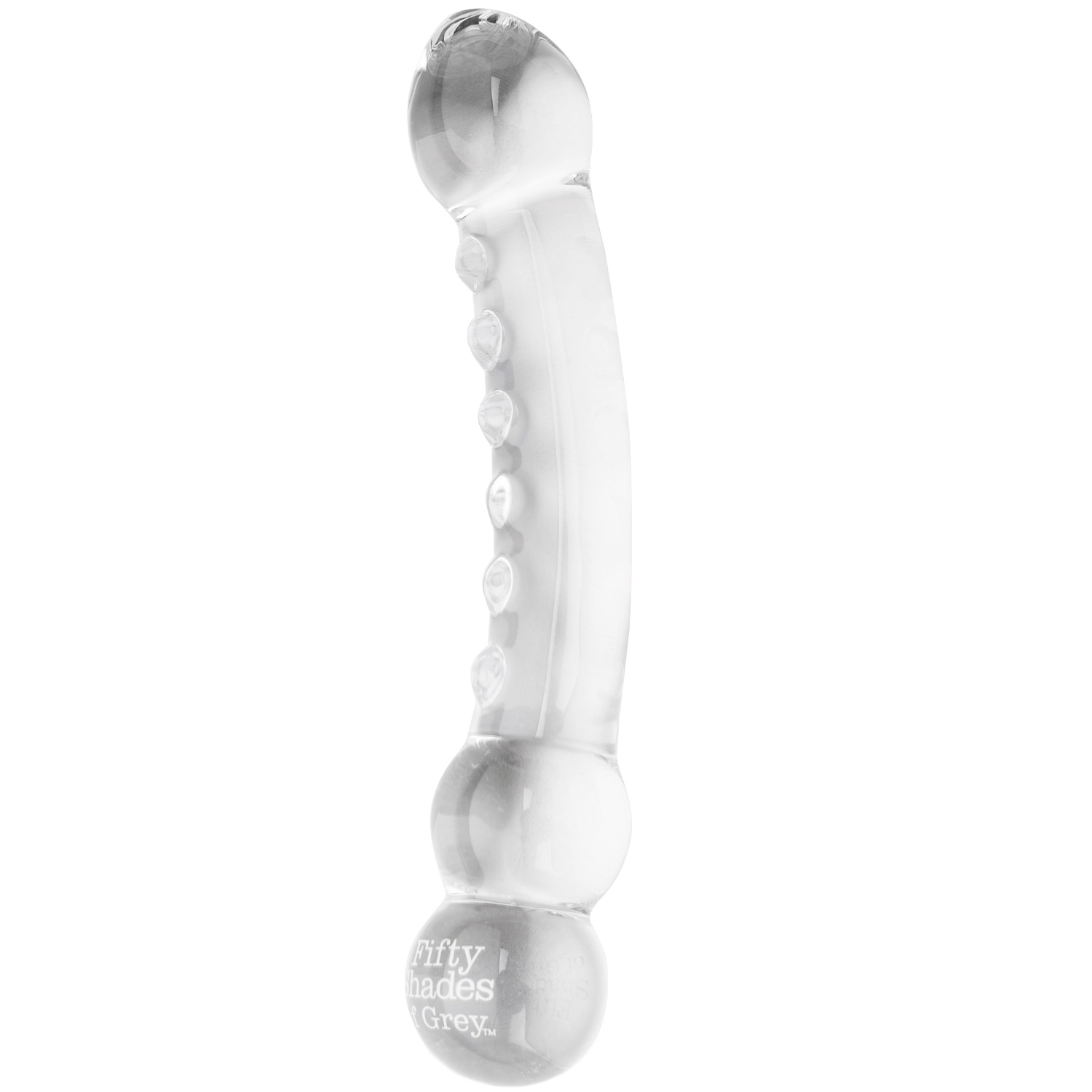 Fifty Shades of Grey Glass Massage Dildo - Clear