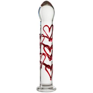 Gildo No. 30 Glass Dildo with Hearts - Clear