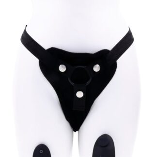 Hidden Pocket Strap-On with Remote Control Vibrator