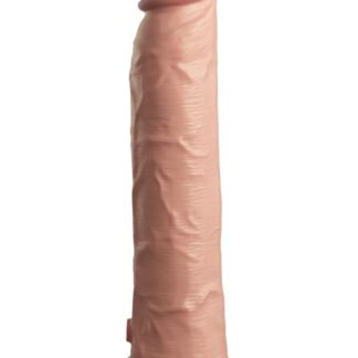 King Cock Elite 9" Vibrating Silicone Dual Density Cock with Remote - Vanilla