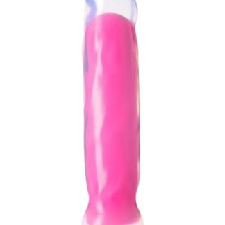 Neo Elite - Glow in the Dark - Marquee - 8" Silicone Dual Density Dildo - Neon Pink