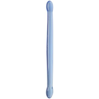 RealRock Crystal Clear Double Dildo 16.5 inches - Blue