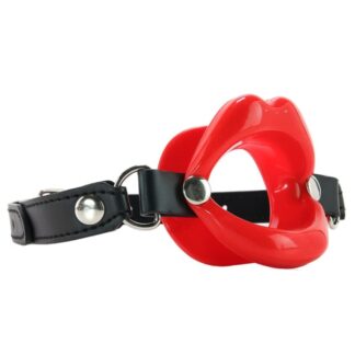 Silicone Lips Mouth Gag - Red