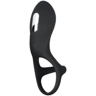 Sinful Couple's Rechargeable Double Cock Ring - Black