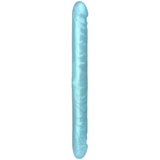 baseks Blue Pearlscent Double Dildo - Blue