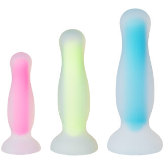 baseks Glow in the Dark Anal Dildo Set - Mixed colours