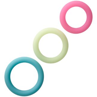 baseks Glow in the Dark Penis Ring Set - Blue