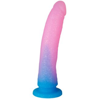baseks Gradient Glitter Large Blue Dildo 8.9 inches - Blue