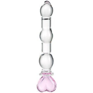 baseks Heart Beaded Glass Dildo