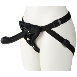 baseks Strap-On Harness with Vibrator and G-Spot Dildo - Black