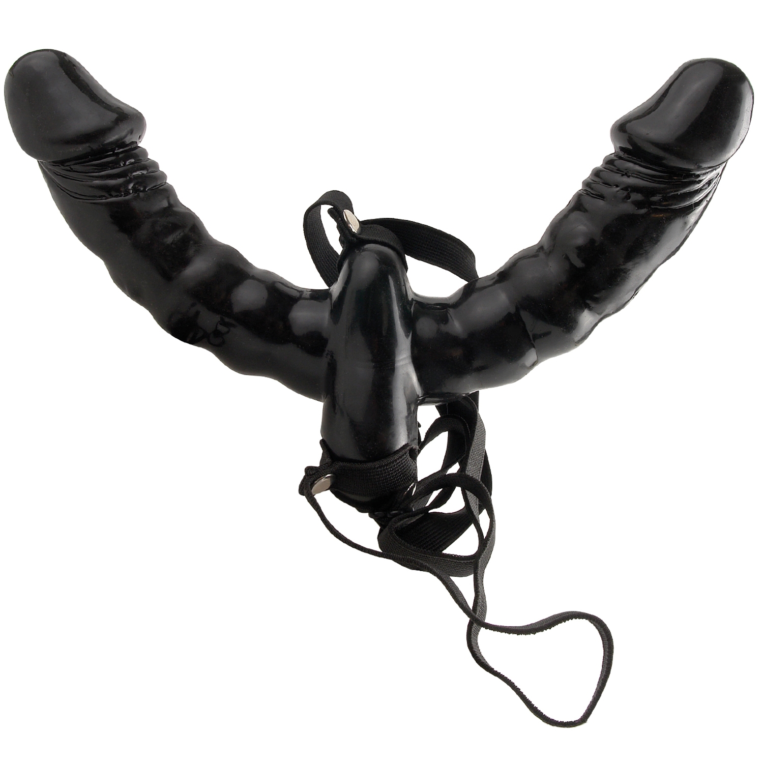 Fetish Fantasy Double Delight Strap-On with Vibrator - Black
