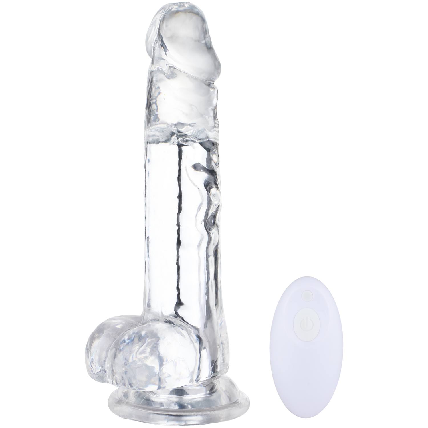 Loving Joy Remote-Controlled Vibrating Dildo - Clear