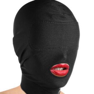 Master Series Disguise Open Mouth Mask with Blindfold - Black - One Size