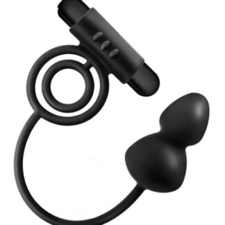 Anal Adventures Platinum - Silicone Anal Plug with Vibrating C-Ring