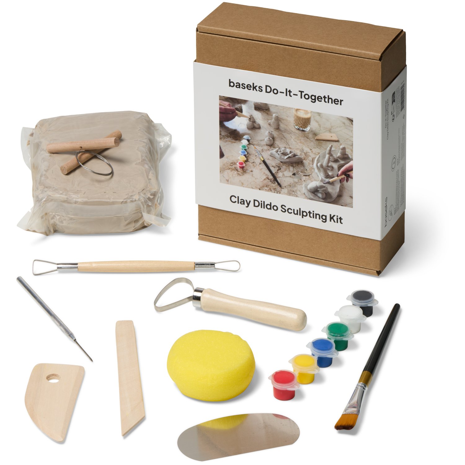 Baseks Do-It-Together Clay Dildo Sculpting Kit - Grey