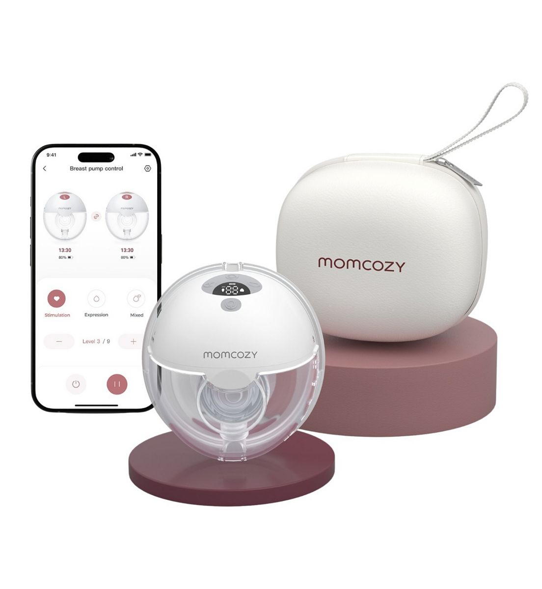 Momcozy M5 Smart Wearable Electric Breast Pump Single-Gray