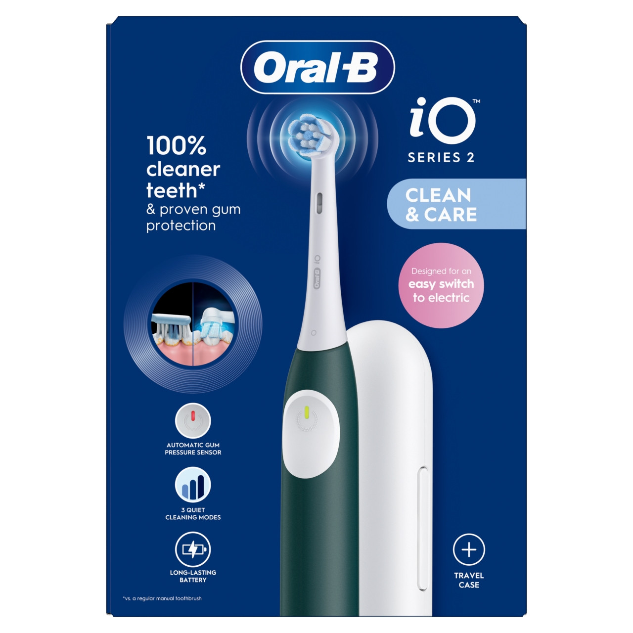 Oral-B iO2 Forest Green Electric Toothbrush &Travel Case