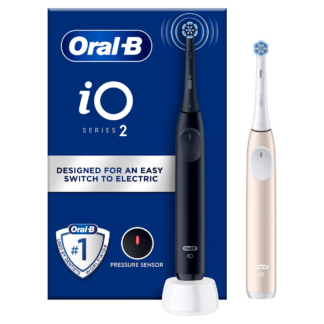 Oral-B iO2 Night Black - Calm Pink Electric Toothbrush Duo