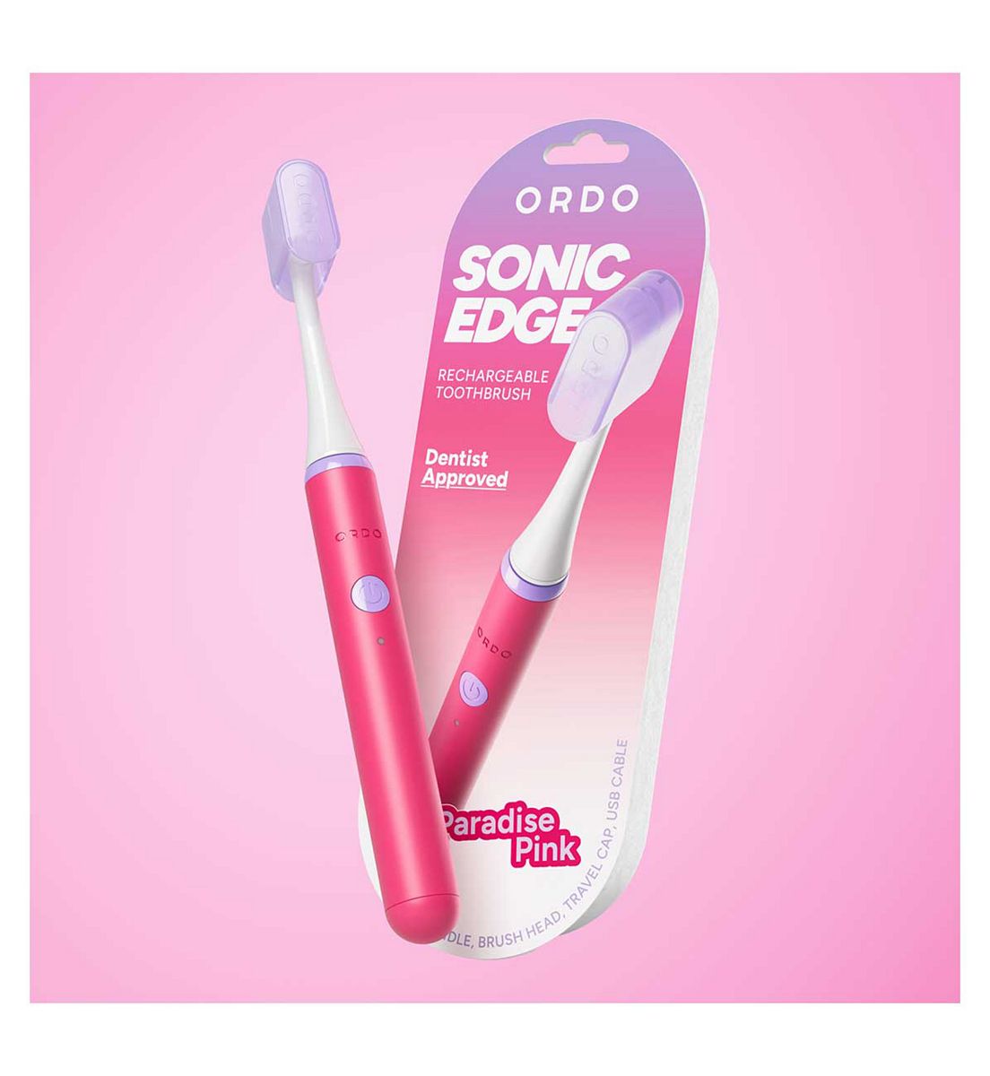 Ordo Sonic Edge Rechargeable Toothbrush Paradise Pink