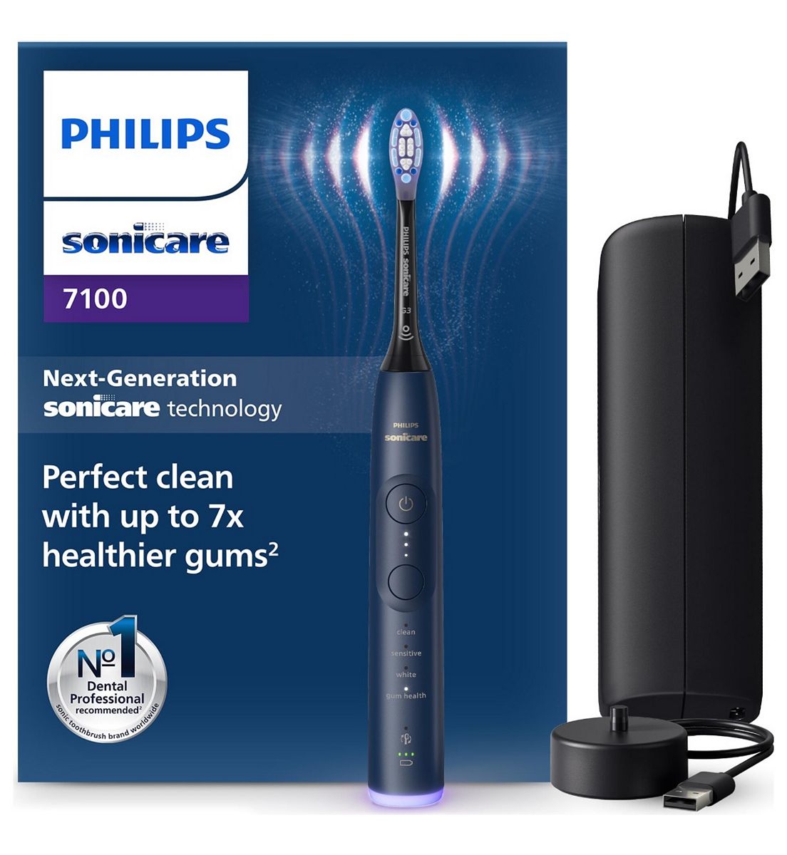 Philips Sonicare 7100 Electric Toothbrush Navy Blue Travel Case Hx7423/09