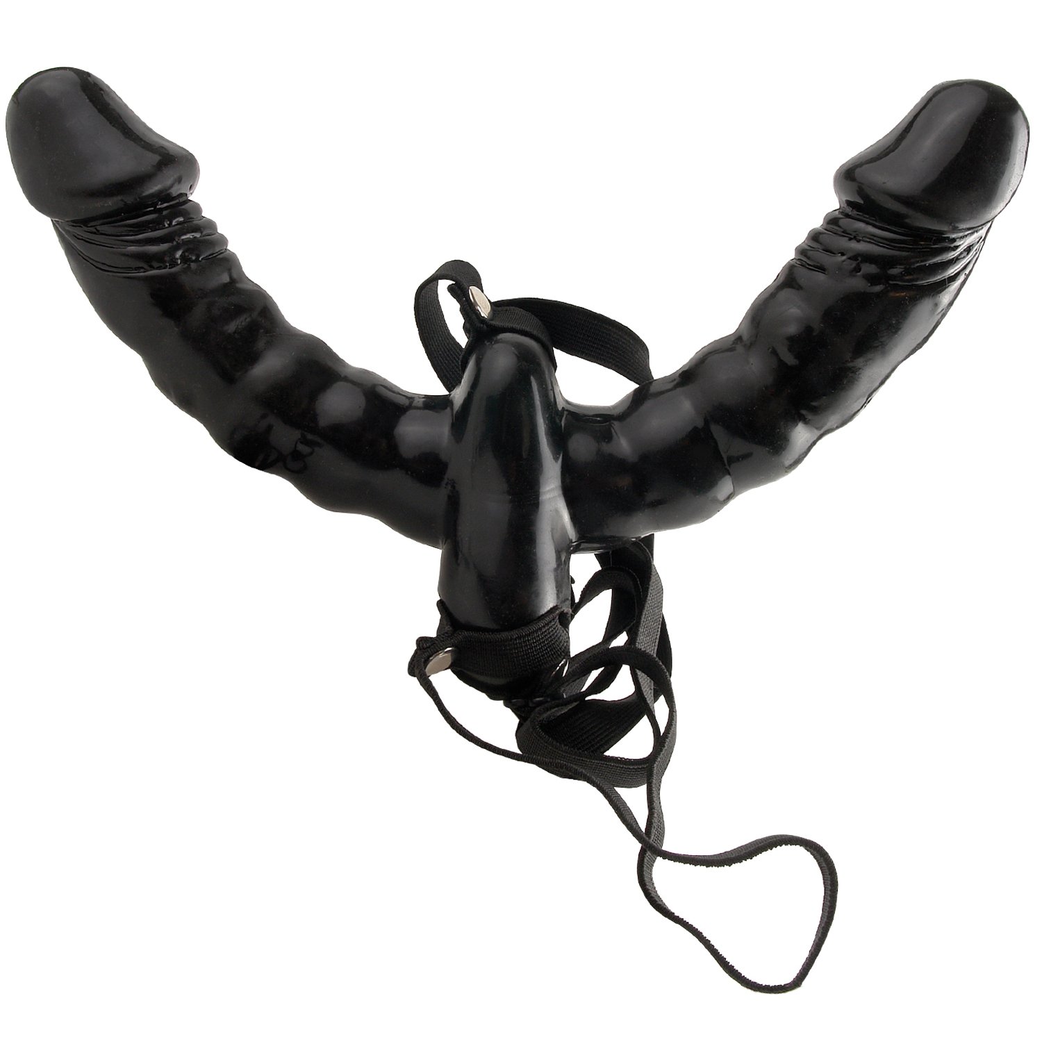 Fetish Fantasy Double Delight Strap-On with Vibrator - Black