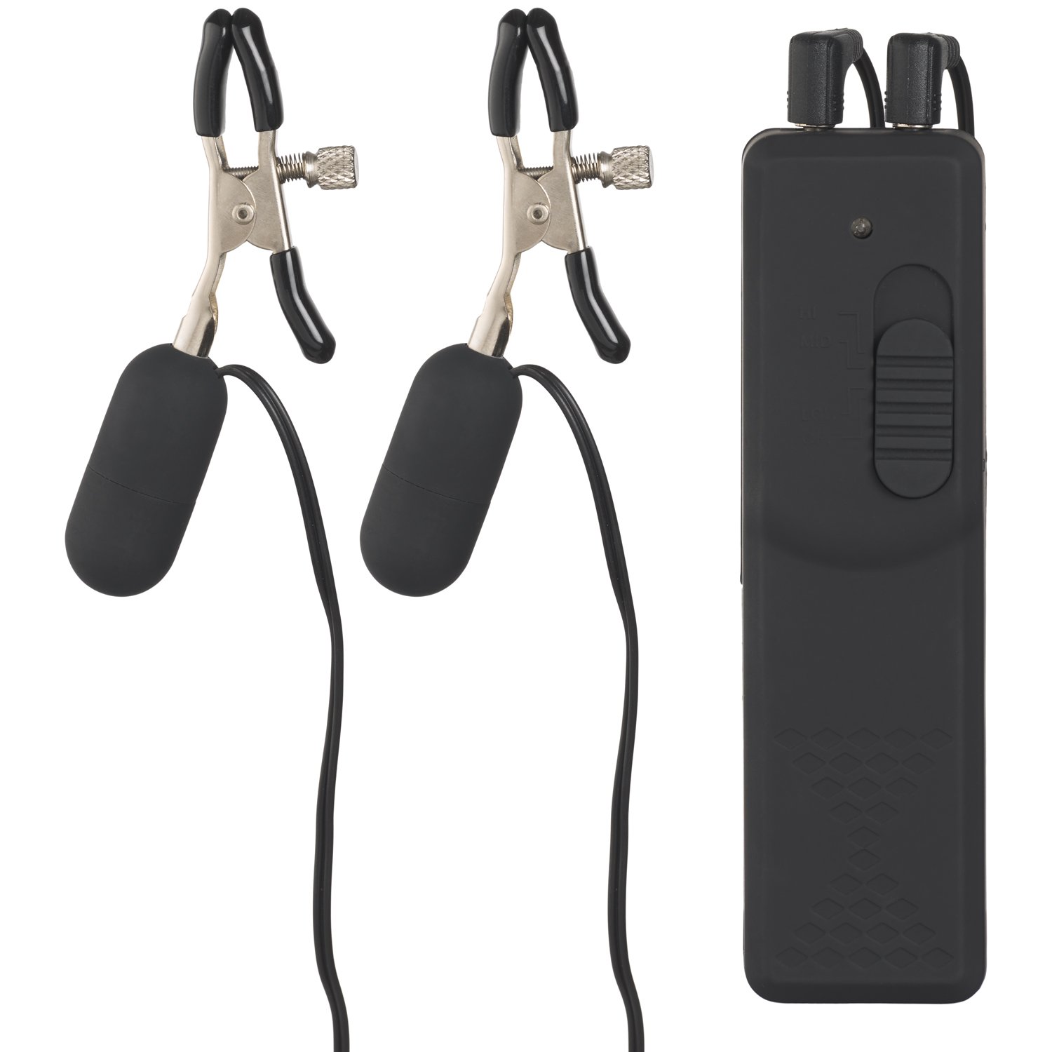 Fetish Fantasy Nipple Clamps with Vibrator - Black