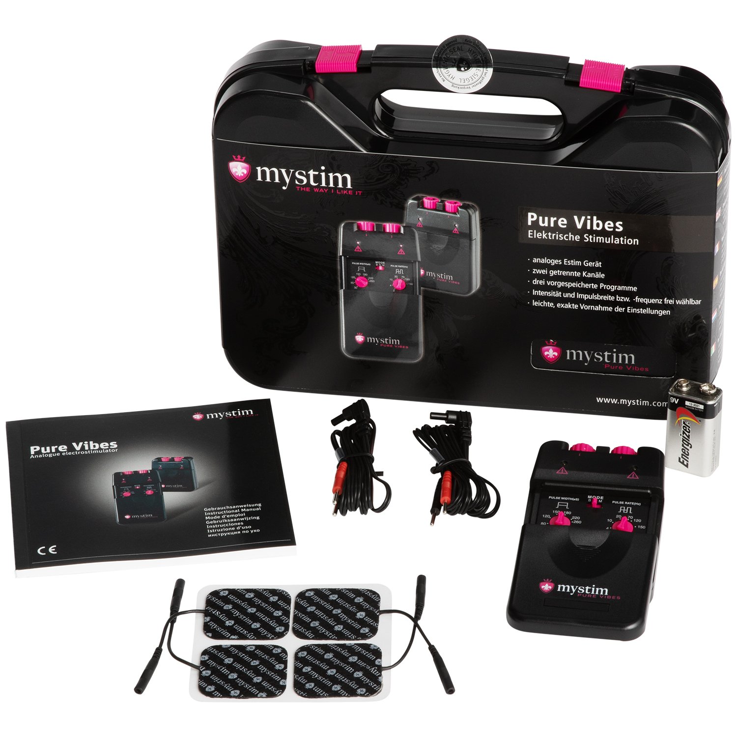 Mystim Pure Vibes Analogue Electro Sex Unit - Black