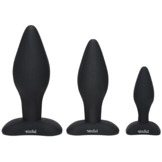 Sinful BumBum Silicone Butt Plug Set - Black