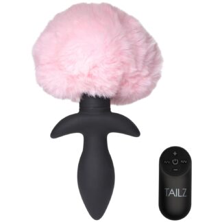 Tailz Remote-controlled Wagging Vibrating Bunny Tail Butt Plug - Pink